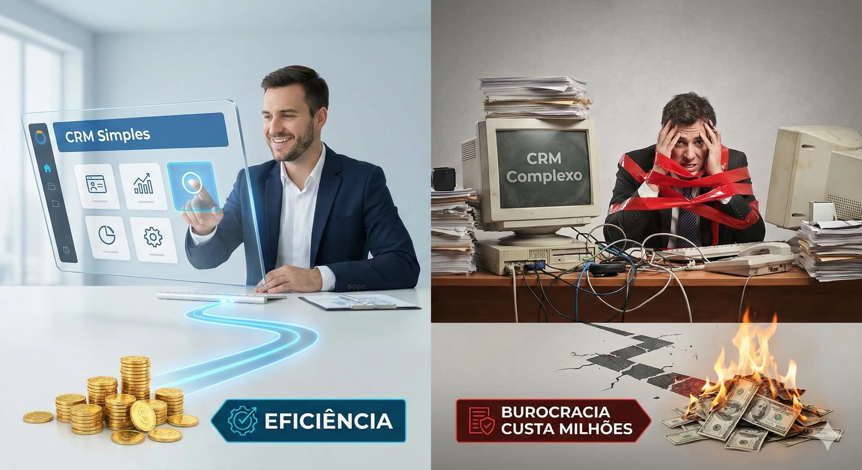 CRM Simples vs. Complexo: Por que a burocracia custa milhões